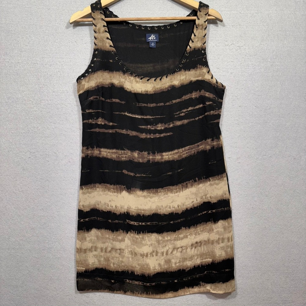 Authentic Icon Lace Dress Women's Medium‎ Sleeveless Boho Stripe